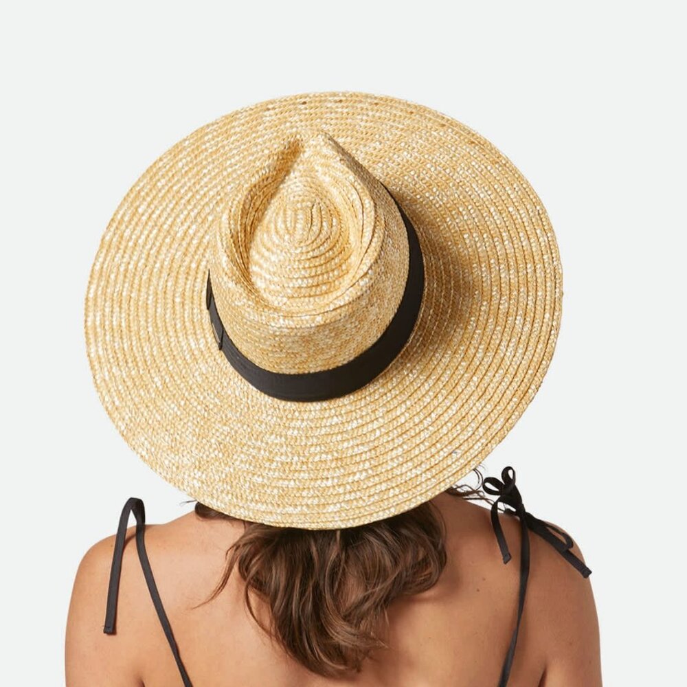 EUC Brixton Joanna Hat Straw Beach Sun Hat UPF 50 Size Medium in Honey - Picture 5 of 14